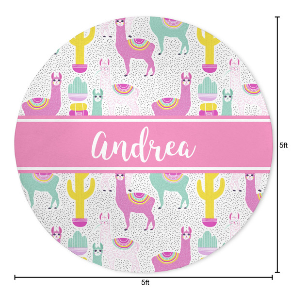 Llamas Round Area Rug - Size