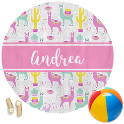 Llamas Round Beach Towel (Personalized)