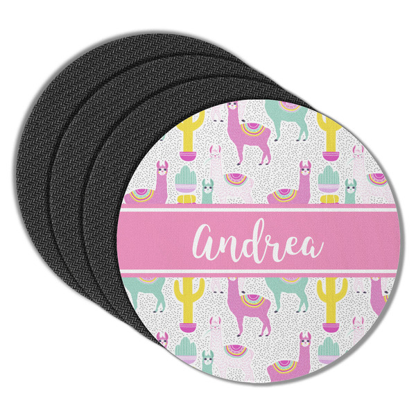Llamas Round Coaster Rubber Back - Main