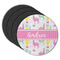 Llamas Round Rubber Backed Coasters - Set of 4 (Personalized)