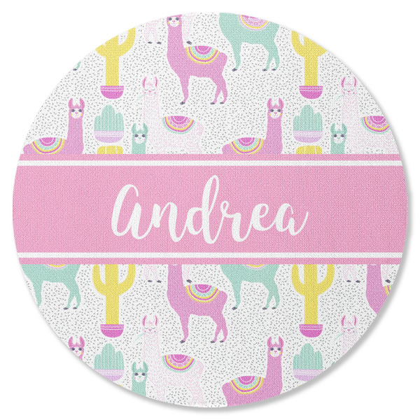 Llamas Round Coaster Rubber Back - Single