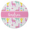 Llamas Round Rubber Backed Coaster (Personalized)