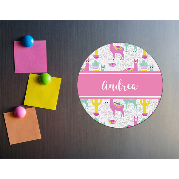 Llamas Round Fridge Magnet - LIFESTYLE