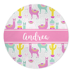 Llamas 5' Round Indoor Area Rug (Personalized)