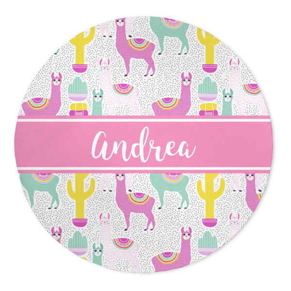 Custom Llamas 5' Round Indoor Area Rug (Personalized)