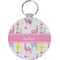 Llamas Round Plastic Keychain (Personalized)
