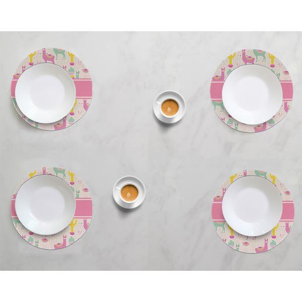 Llamas Round Linen Placemats - LIFESTYLE (set of 4)