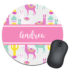 Llamas Round Mouse Pad (Personalized)
