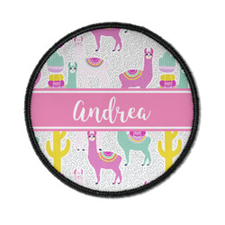 Llamas Iron On Round Patch w/ Name or Text