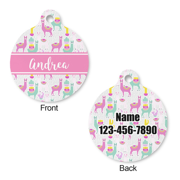 Llamas Round Pet ID Tag - Large - Approval