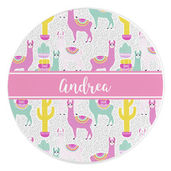 Llamas Round Stone Trivet (Personalized)