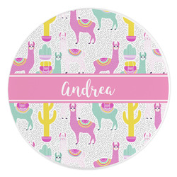 Llamas Round Stone Trivet (Personalized)