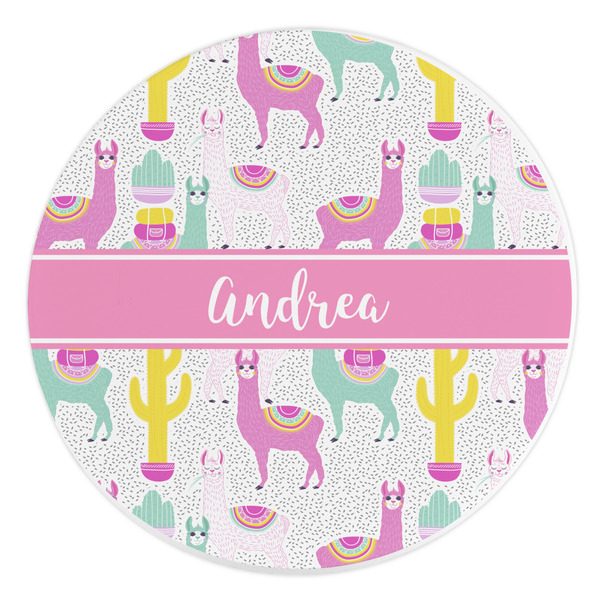 Custom Llamas Round Stone Trivet (Personalized)