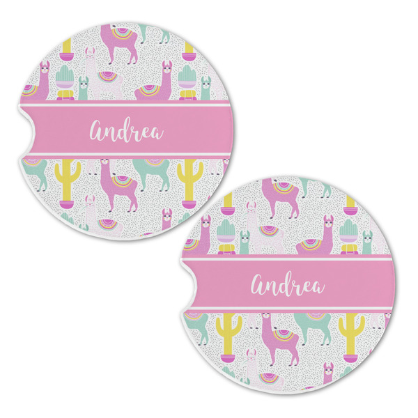 Llamas Sandstone Car Coasters - Set of 2