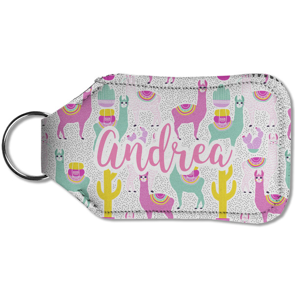 Llamas Sanitizer Holder Keychain - Small (Back)