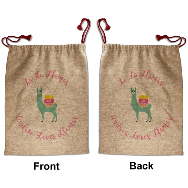 Custom Llamas Santa Sack - Front & Back