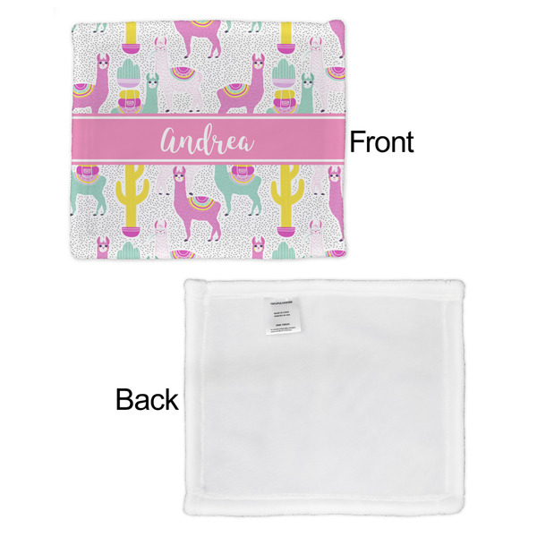 Llamas Security Blanket - Front & White Back View