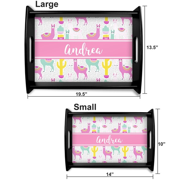 Llamas Serving Tray Black Sizes