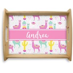 Llamas Natural Wooden Tray - Large (Personalized)
