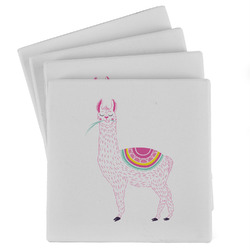 Llamas Absorbent Stone Coasters - Set of 4
