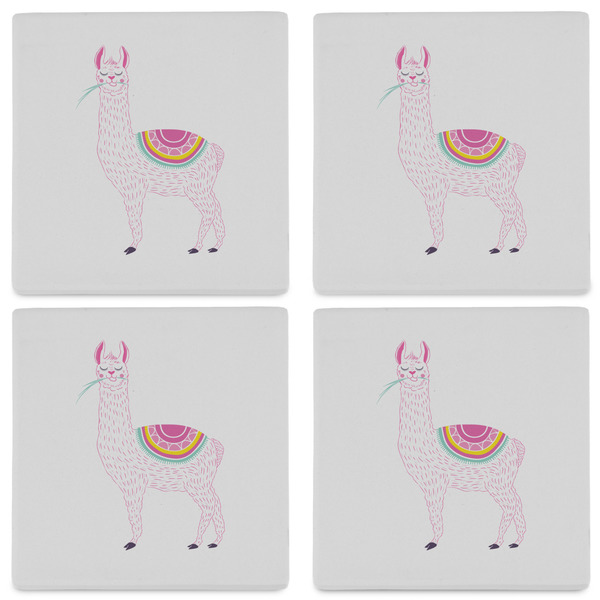 Llamas Set of 4 Sandstone Coasters - See All 4 View