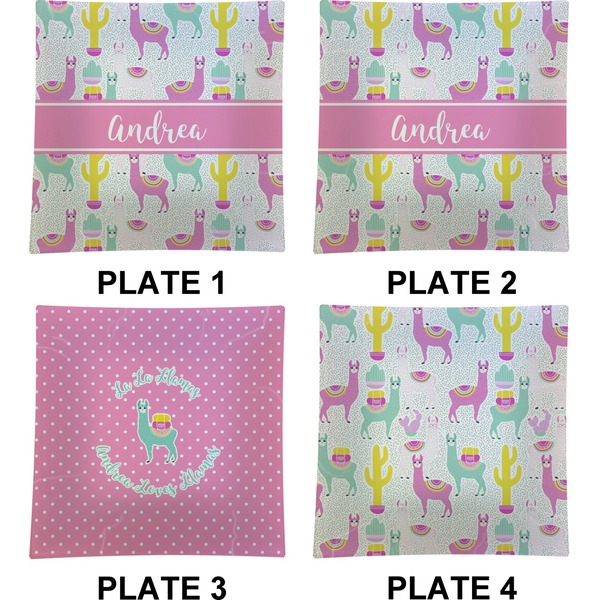 Llamas Set of Square Dinner Plates (Approval)