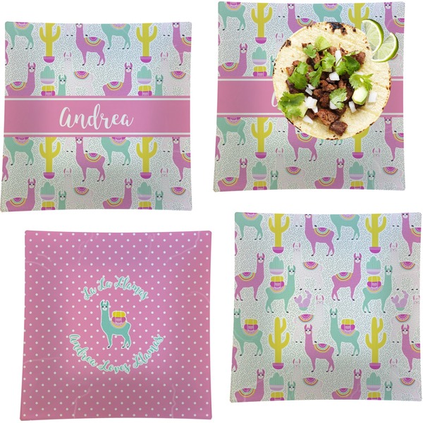 Llamas Set of Square Dinner Plates