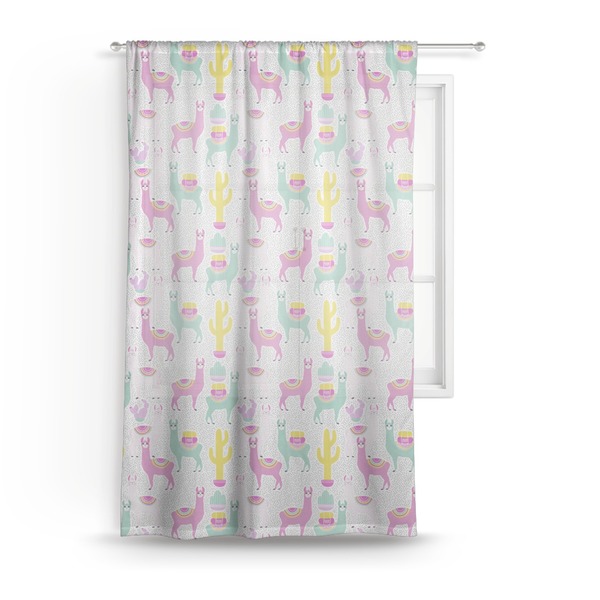 Custom Llamas Sheer Curtain - 50"x84"