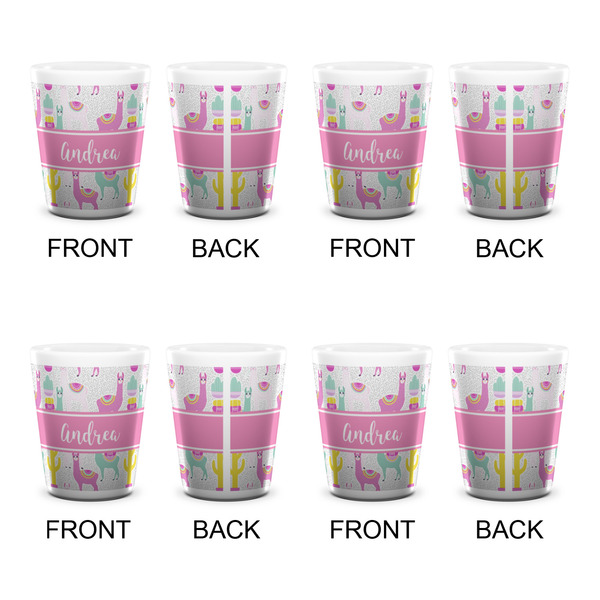 Llamas Shot Glass - White - Set of 4 - APPROVAL