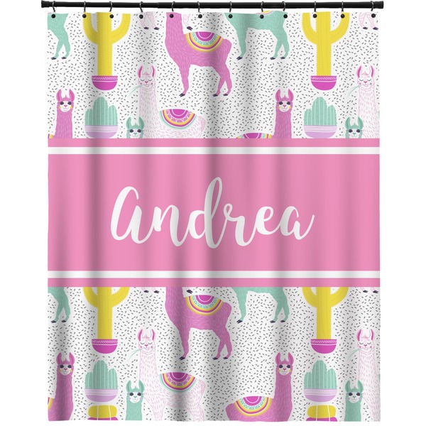 Custom Llamas Extra Long Shower Curtain - 70"x84" (Personalized)