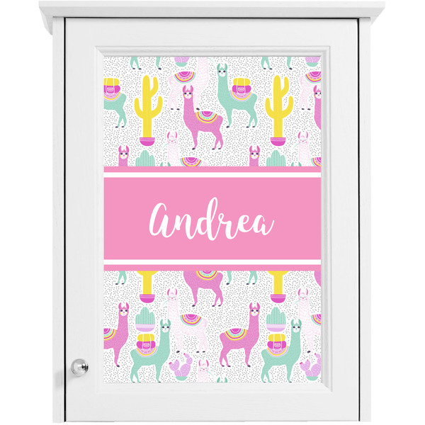 Llamas Single White Cabinet Decal