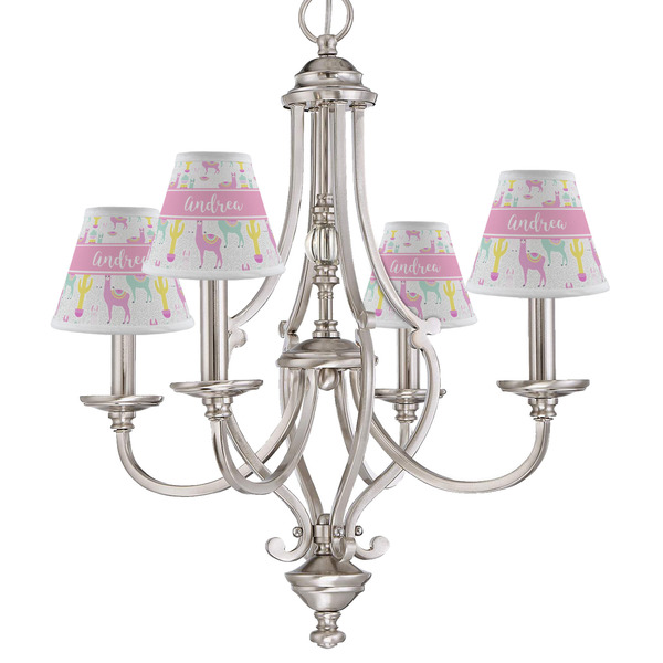 Llamas Small Chandelier Shade - LIFESTYLE (on chandelier)