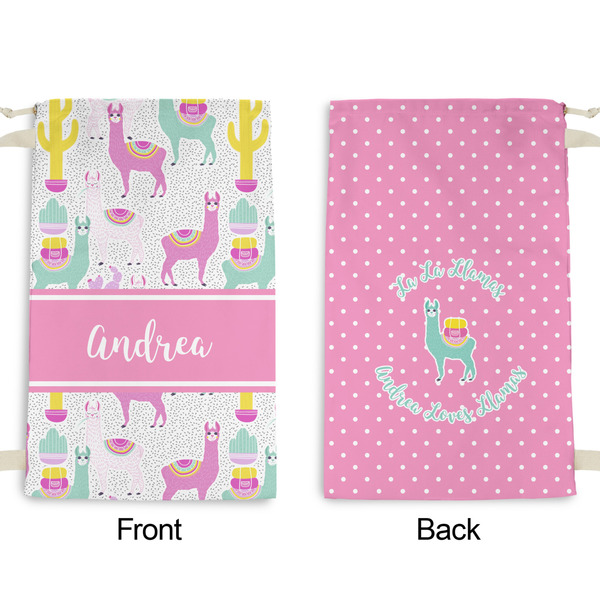 Llamas Small Laundry Bag - Front & Back View