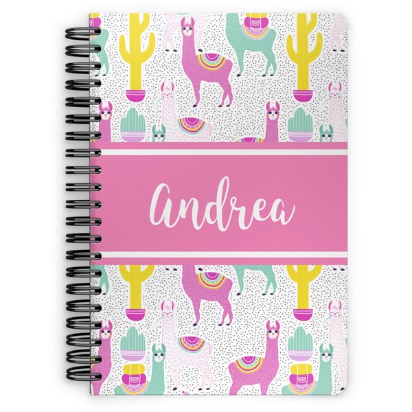 Custom Llamas Spiral Notebook - 7x10 w/ Name or Text