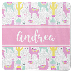 Llamas Square Rubber Backed Coaster (Personalized)
