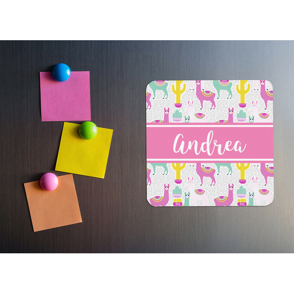 Llamas Square Fridge Magnet - LIFESTYLE