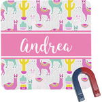 Llamas Square Fridge Magnet (Personalized)