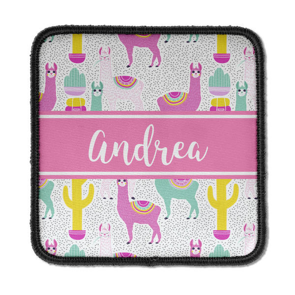 Custom Llamas Iron On Square Patch w/ Name or Text