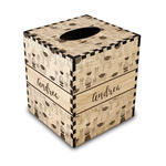 Llamas Wood Tissue Box Cover (Personalized)