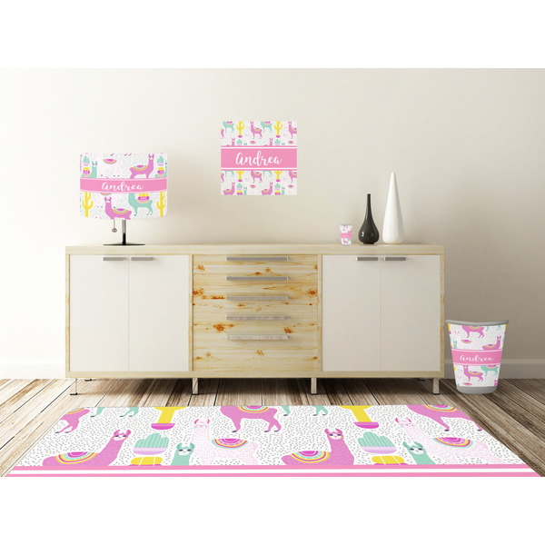 Llamas Square Wall Decal Wooden Desk