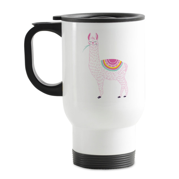Custom Llamas Stainless Steel Travel Mug with Handle