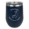 Llamas Stainless Wine Tumblers - Navy - Single Sided - Front