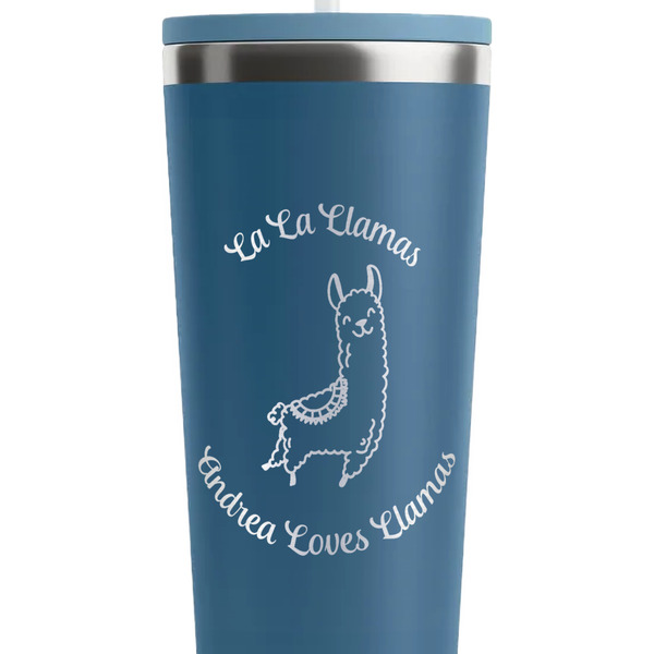 Llamas Steel Blue RTIC Everyday Tumbler - 28 oz. - Close Up