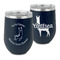 Llamas Steel Wine Tumbler - Blue - Front and Back