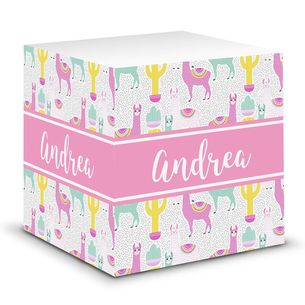 Custom Llamas Sticky Note Cube w/ Name or Text