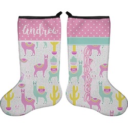 Llamas Holiday Stocking - Double-Sided - Neoprene (Personalized)