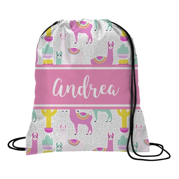 Custom Llamas Drawstring Backpack - Medium (Personalized)