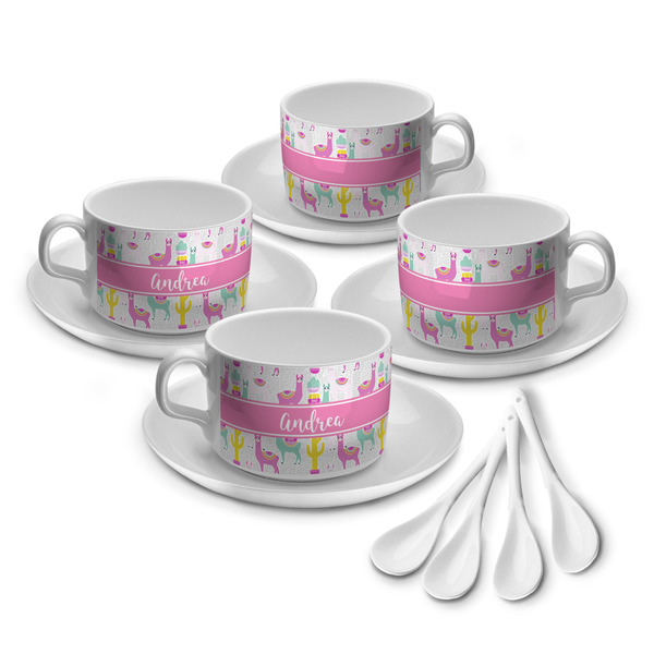 Custom Llamas Tea Cup - Set of 4 (Personalized)