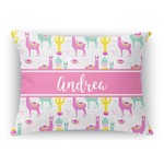 Llamas Rectangular Throw Pillow Case - 12"x18" (Personalized)