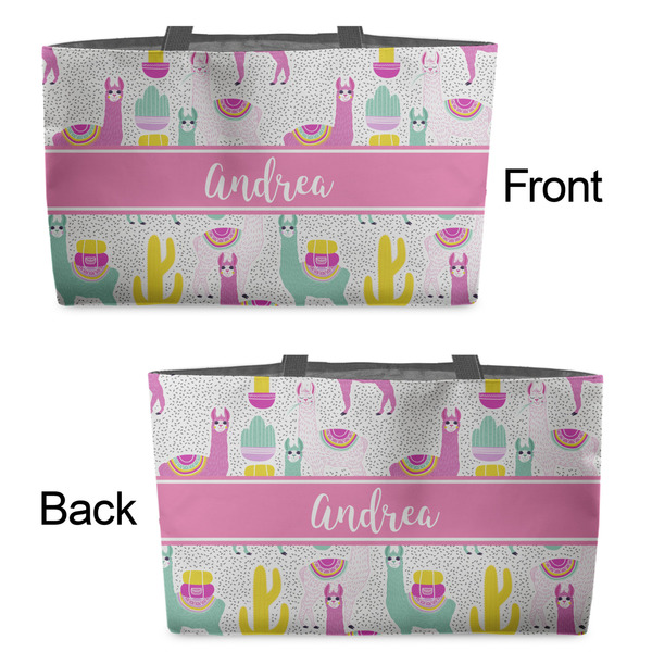 Llamas Tote w/Black Handles - Front & Back Views